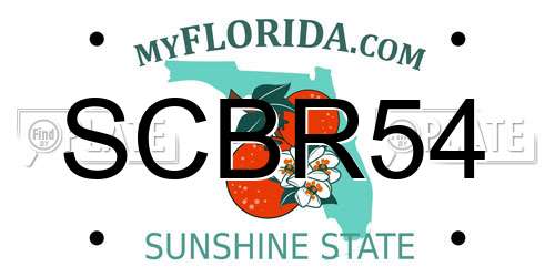 SCBR54 Florida License Plate