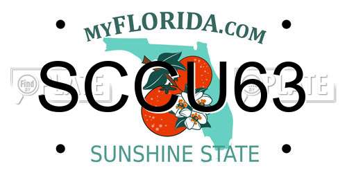 SCCU63 Florida License Plate