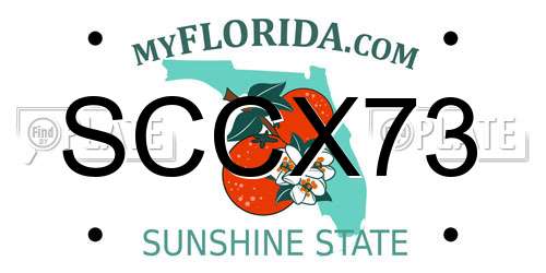 SCCX73 Florida License Plate