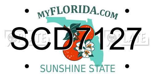 SCD7127 Florida License Plate