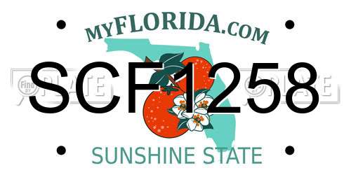 SCF1258 Florida License Plate