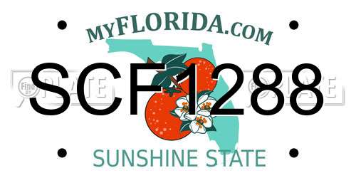 SCF1288 Florida License Plate