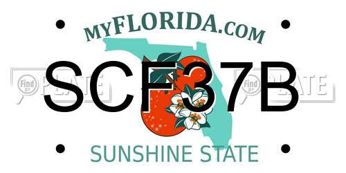 SCF37B Florida License Plate