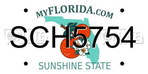 SCH5754 Florida License Plate