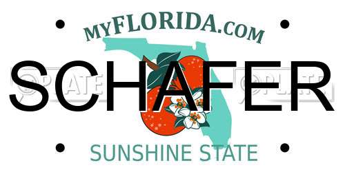 SCHAFER Florida License Plate
