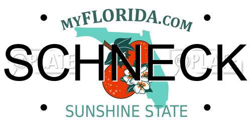 SCHNECK Florida License Plate