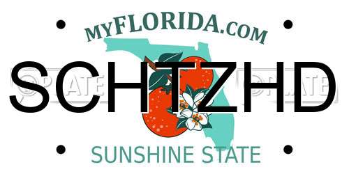 SCHTZHD Florida License Plate