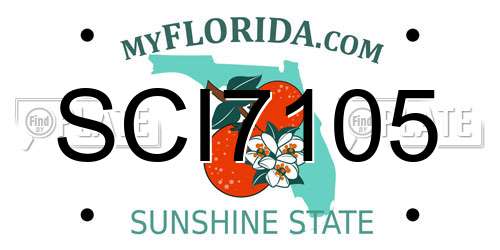 SCI7105 Florida License Plate