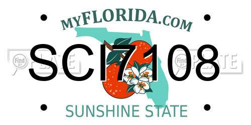 SCI7108 Florida License Plate