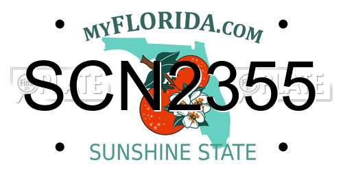 SCN2355 Florida License Plate
