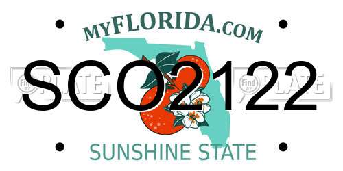 SCO2122 Florida License Plate