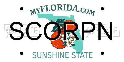 SCORPN Florida License Plate