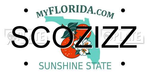 SCOZIZZ Florida License Plate
