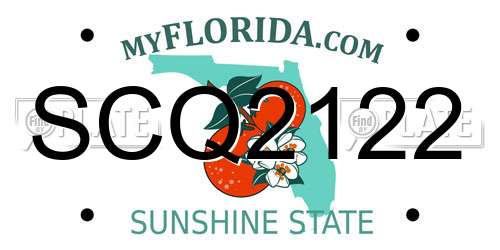 SCQ2122 Florida License Plate