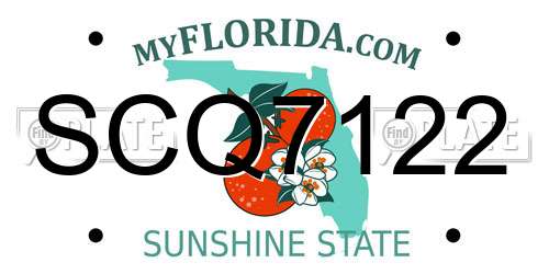 SCQ7122 Florida License Plate
