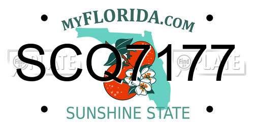 SCQ7177 Florida License Plate