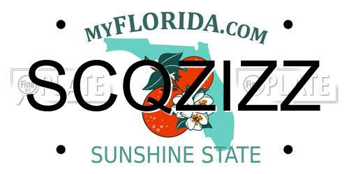 SCQZIZZ Florida License Plate