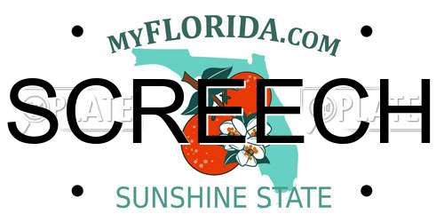 SCREECH Florida License Plate