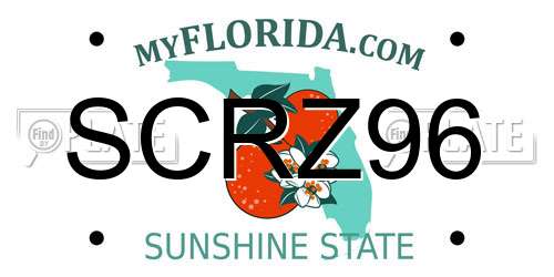 SCRZ96 Florida License Plate