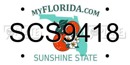 SCS9418 Florida License Plate