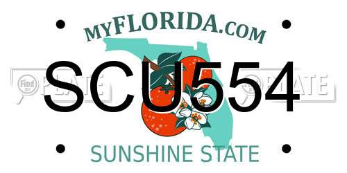 SCU554 Florida License Plate