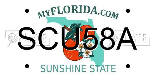 SCU58A Florida License Plate