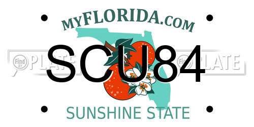 SCU84 Florida License Plate
