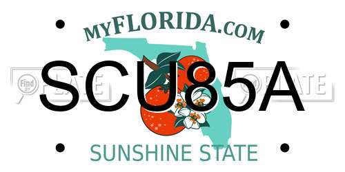 SCU85A Florida License Plate