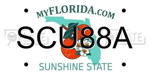 SCU88A Florida License Plate
