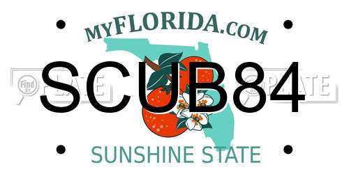 SCUB84 Florida License Plate