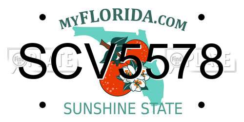 SCV5578 Florida License Plate