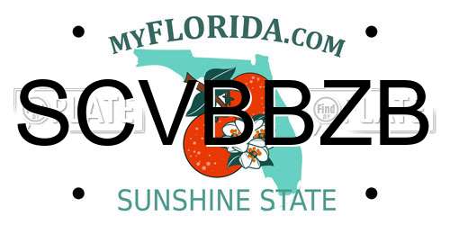 SCVBBZB Florida License Plate