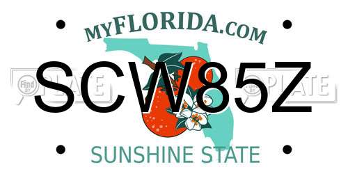 SCW85Z Florida License Plate