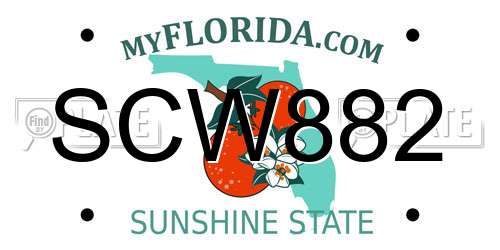 SCW882 Florida License Plate