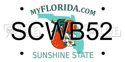 SCWB52 Florida License Plate