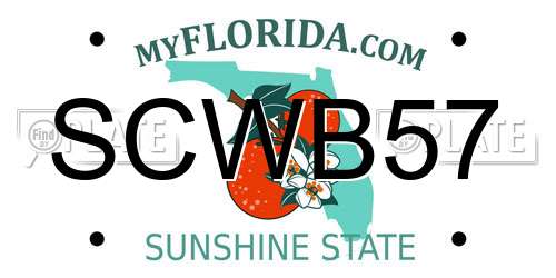 SCWB57 Florida License Plate