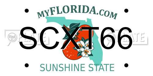 SCXT66 Florida License Plate