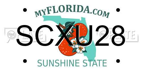 SCXU28 Florida License Plate