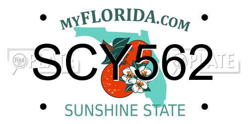 SCY562 Florida License Plate