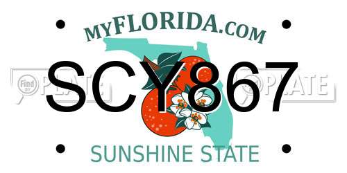 SCY867 Florida License Plate