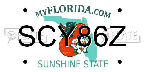 SCY86Z Florida License Plate