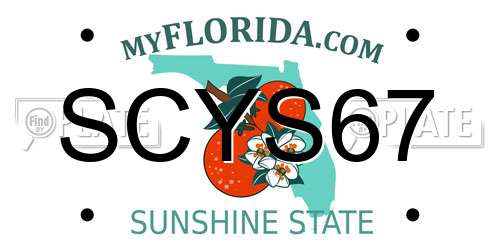SCYS67 Florida License Plate
