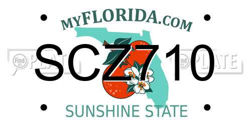 SCZ710 Florida License Plate