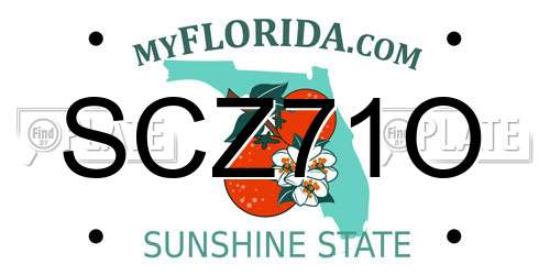 SCZ71O Florida License Plate