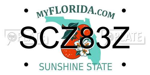 SCZ83Z Florida License Plate