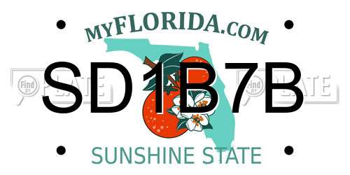 SD1B7B Florida License Plate