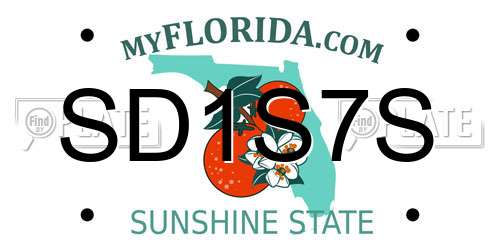SD1S7S Florida License Plate