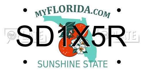 SD1X5R Florida License Plate