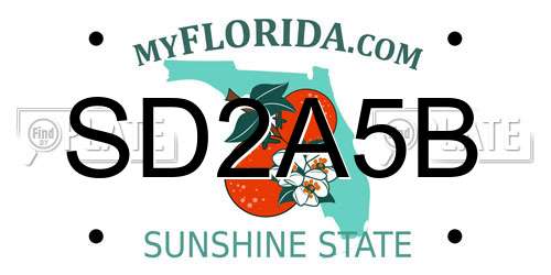 SD2A5B Florida License Plate