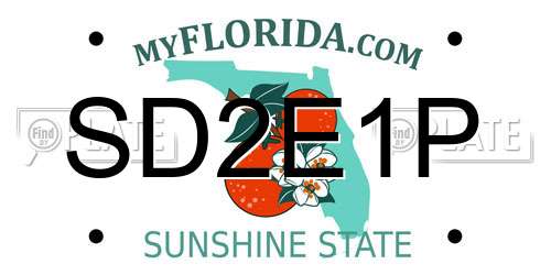 SD2E1P Florida License Plate